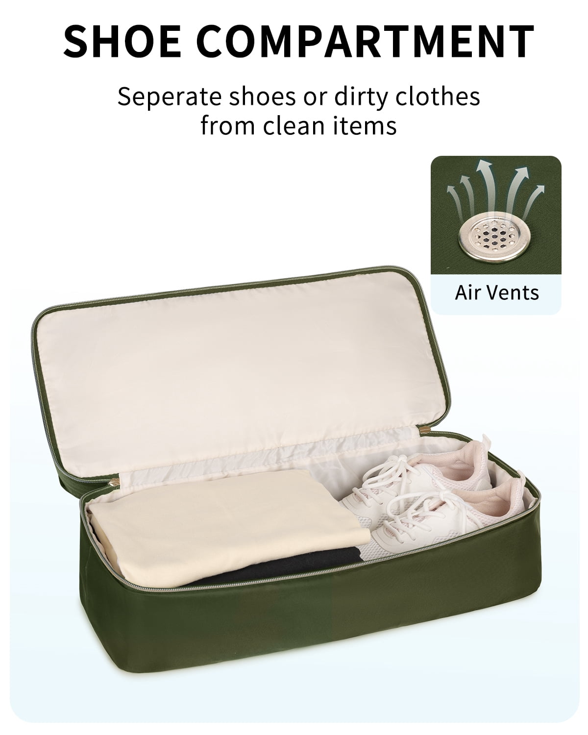Travel Carry on Bag for Spirit Airlines Personal Item Bag 18x14x8 Underseat with Shoe Compartment, Tsa Approved Toiletry Bag with Wet Pocket,Gym Business Weekender Bag(Green)