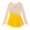 Yellow, variant on YONGHS Kids Girls Ice Figure Skating Dress Mesh Long Sleeves Tutu Skirted Leotard