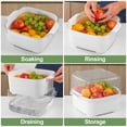 thumbnail image 6 of Loobuu 8.2 Quart Kitchen Fruit Washing Bowl Set, 2 in 1 Fruit Vegetable Strainers and Colanders , Large Plastic Double Layered Strainer Basket , BPA Free, 6 of 6