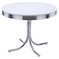thumbnail image 4 of Bowery Hill Modern Metal Round Dining Table in White and Chrome, 4 of 9