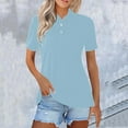 thumbnail image 2 of Women’s Casual Collared Shirt Summer Essential Lightweight Breathable Top Sky Blue XXXL, 2 of 7