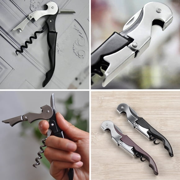 Ouvre-bouchon de Bouteille de Vin Tire-Bouchon en Acier Inoxydable avec Poignée en Plastique Outils