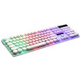 thumbnail image 2 of Teclado para juegos con retroiluminación por cable, teclado para computadora portátil con tapa redonda para oficina en casa, color blanco Inevent EL001654-01, 2 of 7