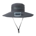 thumbnail image 2 of Solar USB Fan Bucket Hat, Summer Solar USB Dual Charging Fisherman Fan Hat, Men’s Strong Wind Portable Cooling Hat, Sun Hat for Outdoor Fishing Camping Hiking and Travel, 2 of 8