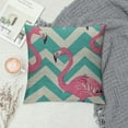 thumbnail image 2 of Creowell Throw Pillow Covers Flamingos Animal with Chevron Pillow Cover Square Pillow Case Cushion for Home Decor Sofa Couch Pillowcase, 2 of 5