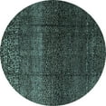 thumbnail image 1 of Ahgly Company Indoor Round Abstract Light Blue Modern Area Rugs, 5' Round, 1 of 4