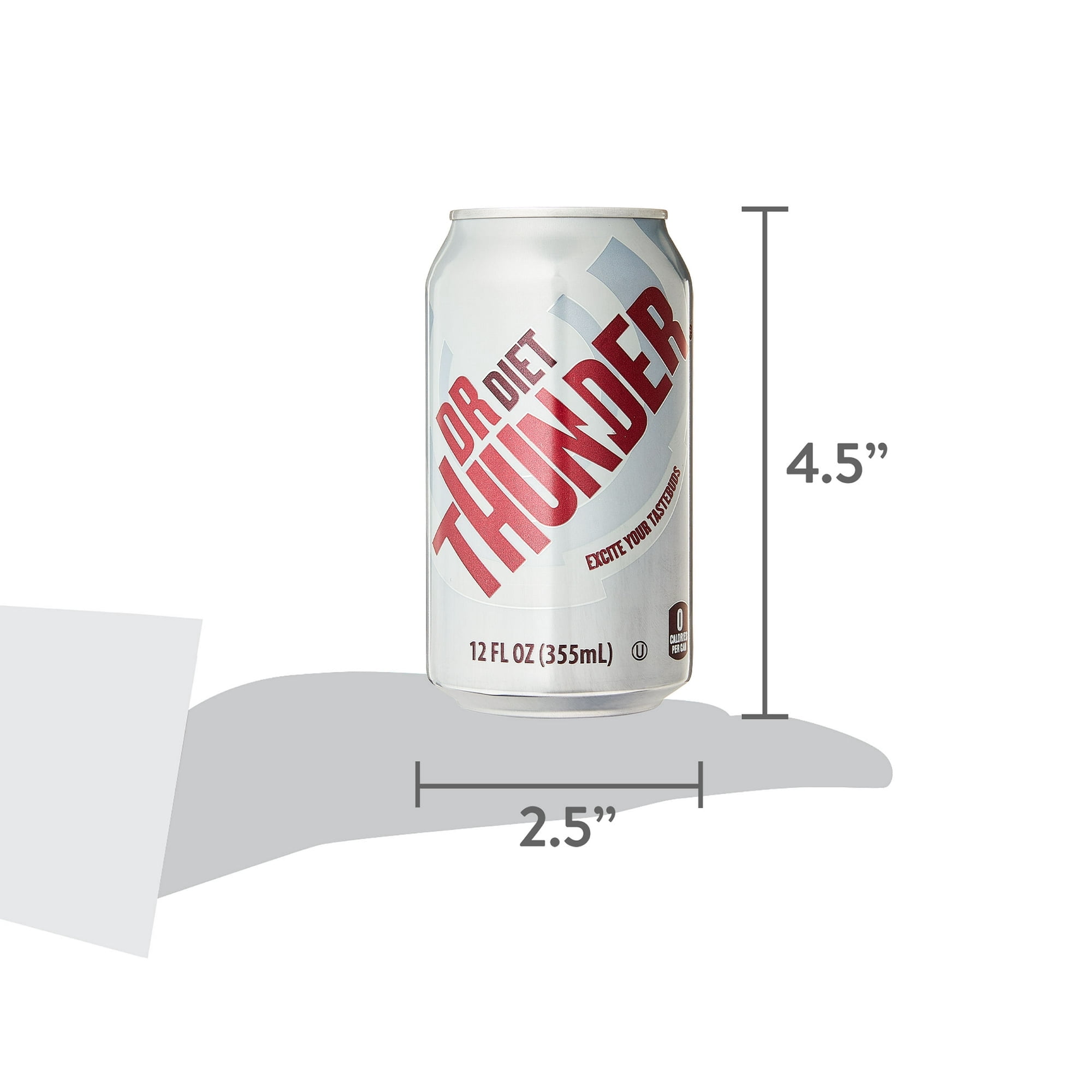 Dr Thunder Diet Calorie Free Cola Soda Pop, 12 Fl Oz, 24 Pack Cans