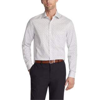 Chemise Van Heusen Homme 2XL Manches Longues Marron Gris Tan Carreaux Boutonnage
