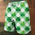 thumbnail image 4 of LEKWK St. Patrick's Day Trunks for Men Breathable Mesh Liner Clover Graphic Print Swim Shorts Adjustable Drawstring Beach Pants Festival Party Wear Outfits, 4 of 6