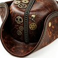 thumbnail image 4 of Byfri Pirate Tricorn Hat Brown PU Leather 56-58cm Vintage Style for Themed Events Parties, 4 of 7