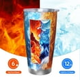 thumbnail image 6 of Goofa Red And Blue Flame Waves for 20 oz Skinny Tumbler Stainless Steel Coffee Mug Slim Vacuum Insulated Travel Cup Car Cup-Straw Three-piece Set, 6 of 8