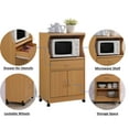 Hodedah Microwave Kitchen Cart, Beech