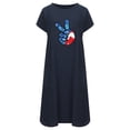 thumbnail image 4 of Vestido suelto informal de manga corta con bolsillo y cuello redondo con estampado del Día de la Independencia de algodón y lino de verano para mujer Fridja  qw3580, 4 of 4