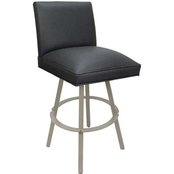 Swivel Metal Extra Tall Stool Sommerville 34" Seat - Gray Vinyl - Beige