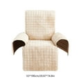 thumbnail image 4 of Recliner Sofa Cover 53x190cm P Velvet Recliner Chair Slipcover Non Slip Elastic Straps Furniture Protector for Loveseat Armchair Warm Couch Cover Washable Sofa Protector Beige Gray, 4 of 6