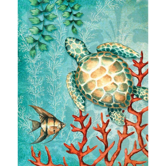 Pintura de diamante (DE7969) 5D DIY tortuga marina cuadro cuadrado de diamantes de imitación 50x70cm Hugtrwg Para estrenar
