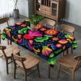 thumbnail image 4 of Mexican Tablecloth Mexico Cinco De Mayo Party Decorations Fiesta Supply Home Dining Room Kitchen Table Cover-60×84 inch, 4 of 5