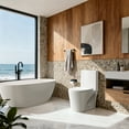thumbnail image 3 of BCANHOME Modern One-Piece Toilet, Soft Closing Seat/Lid,Elongated Toilet Bidet Seat,0.87/1.45 GPF Powerful Dual-flush Siphon Jet, Comfort Height, Standard Modern Toilet for Bathroom, 12" Rough-In, 3 of 20