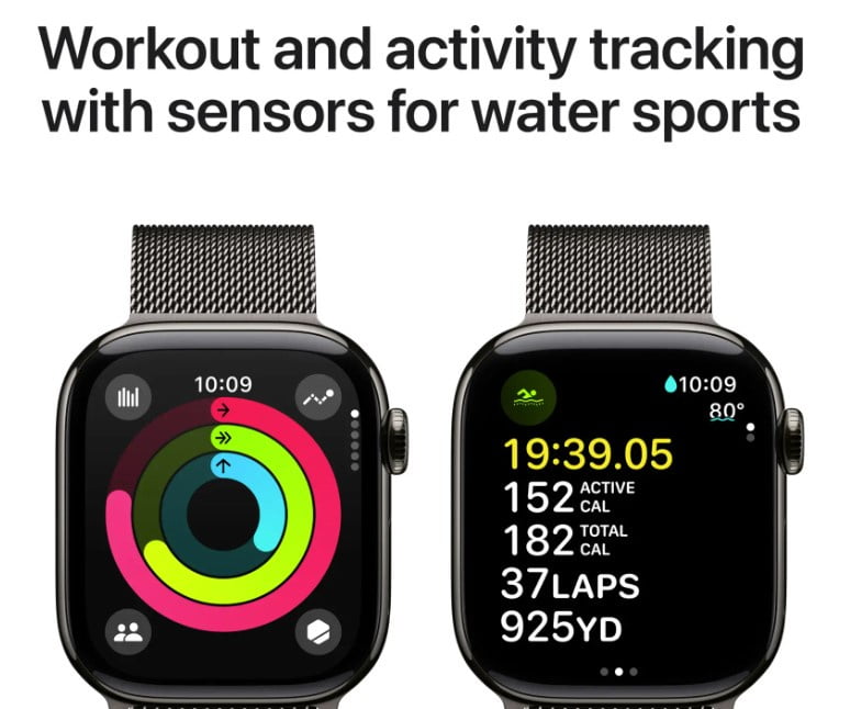 Restored Apple Watch Series 10 GPS + Cellular 42mm Slate Titanium Case with Stainless Steel Natural Link Bracelet (Refurbished)