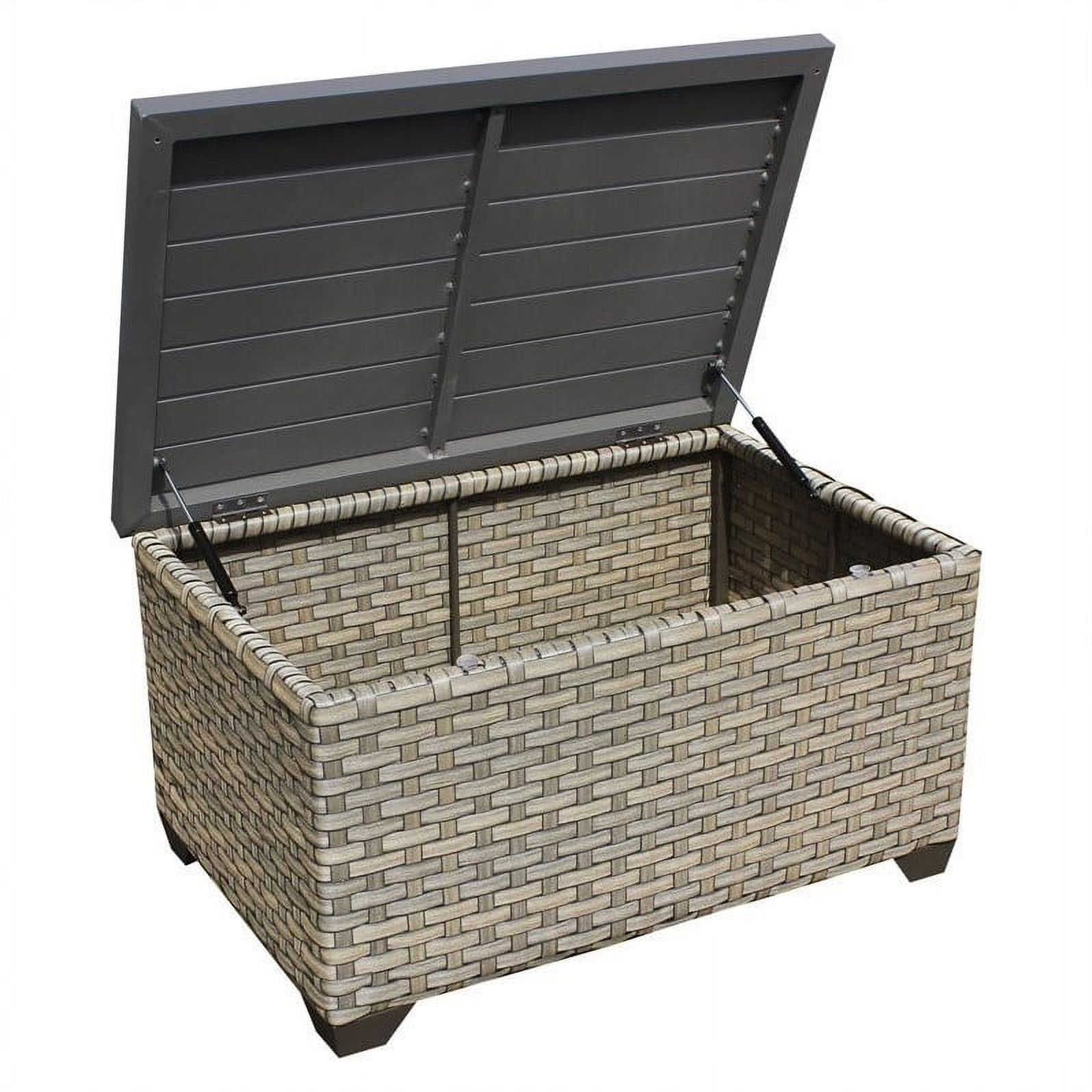 Bowery Hill Outdoor Wicker Storage Coffee Table in Summer Fog - image 3 of 3