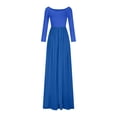 thumbnail image 2 of Women Off Shoulder Maternity Dresses Chiffon Long Sleeve Ruffle Slit Pregnancy Maxi Gown for Photoshoot Baby Shower, 2 of 6