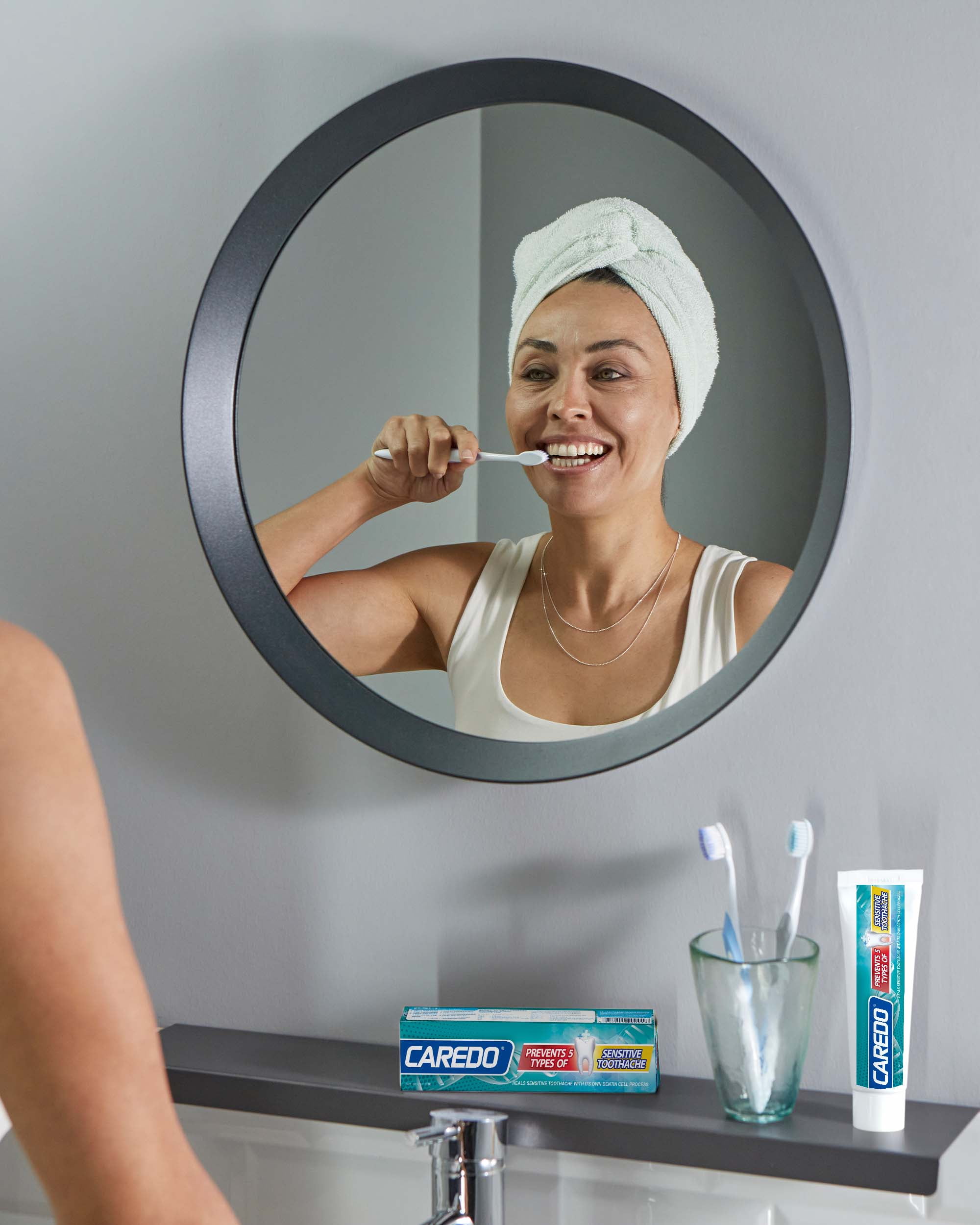 CAREDO Sensitive Toothpaste, Safe Enamel Repair Toothpaste Sensitivity Relief, Spearmint, 3.52 OZ