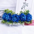 thumbnail image 2 of EeaseMX 1 tocado floral con rosas artificiales para boda, diadema de cosplay para niñas y novias (azul), 2 of 7