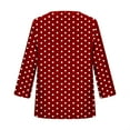 thumbnail image 4 of Mifsaly Plus Size Satin Blouses for Women Polka-Dot 3/4 Sleeve Tops V-Neck Loose Blouses Dressy Casual Silk Shirts Summer Work Tshirts XXXXL, 4 of 5