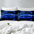 thumbnail image 4 of Erosebridal Fast Car Sheet Set Twin,Geometric Honeycomb Bedding Sets Twin Size,Black Blue Twin Sheet Sets,Ultra Soft Ombre Bedroom Decoration,3pcs, 4 of 7