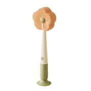 TIELUTT Bottle Brush Long Handle with Suction Cup Flower Cleaning Kitchen Brushes for Shower Cleaning Brush Stainless Steel Watch Polish Steel Brushes for Cleaning Dish Dish Scrubbers with Handle for