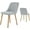 2-pack Grey, variant on Dining Chairs Set of 2,Modern Fabric Upholstered Kitchen Side Chairs,Curved Backrest Dining Chairs with Oak Legs,Armless Dining Chair for Dining Room