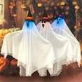 thumbnail image 7 of Dserhfy Halloween Hanging Light-up Ghosts Outdoor Flying White Cloth Ghost with Witch Hat for Front Yard Patio Lawn Garden Porch Indoor Outdoor Decoration, 7 of 7