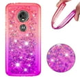 thumbnail image 3 of SOATUTO For Motorola E5 Plus Case Moto E5 Supra Glitter Case Sparkle Glitter Flowing Liquid Quicksand with Shiny Bling Diamond Women Girls Cute Case For Motorola E5 Plus / E5 Supra - Pink+Purple, 3 of 7