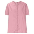 thumbnail image 4 of Sevevn Women's Fashion Casual V-Neck Short Sleeve Solid Lace Shirt Blouse Top Spring Tops for Women Pink M, 4 of 6