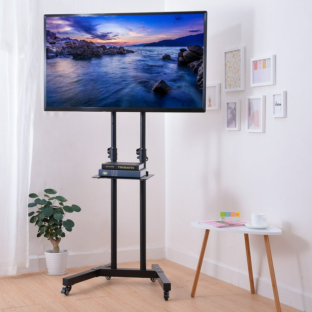 Allieroo TV Mobile Stand Height Adjustable for Most 3265 Inch TVs Flat