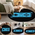 thumbnail image 5 of Round Rugs 5Ft, Blue Game Handle Round Area Rug Washable Indoor Throw Carpet, Video Gamer Console Earphones Black Soft Non Slip Circle Rug for Cabinet Bathroom Home Decor Aesthetic, 5 of 8