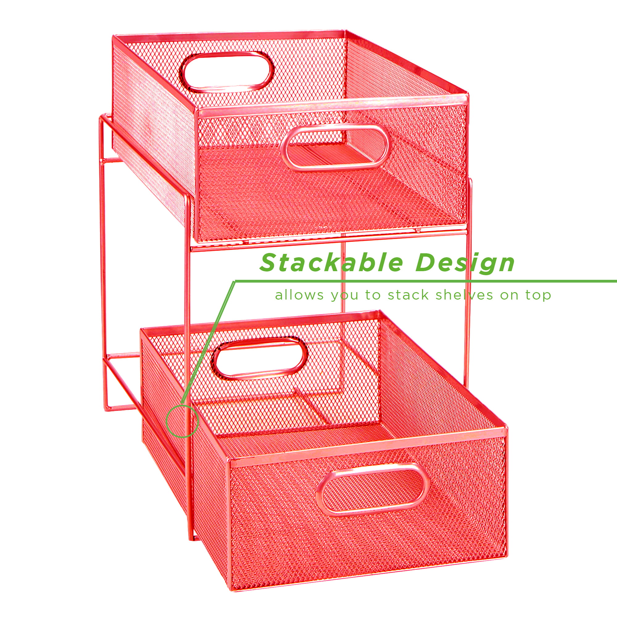 Mind Reader 2 Tier Mesh Storage Basket Organizer, Home, Kitchen, Pink - Bed  Bath & Beyond - 26970885