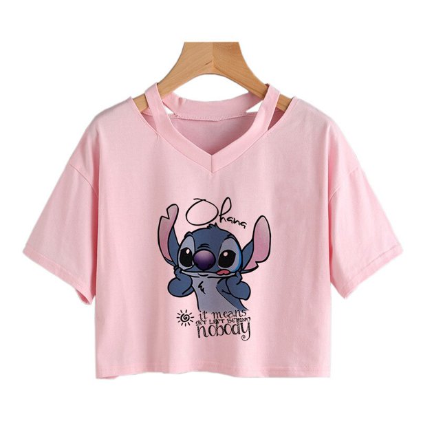Y2k Disney Kawaii Lilo Stitch Funny Cartoon T Shirt Women Stitch Manga T-shirt Graphic Tshirt Streetwear Crop Top Tees FemaleXL Gao Jinjia LED