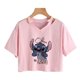 thumbnail image 1 of Y2k Disney Kawaii Lilo Stitch Funny Cartoon T Shirt Women Stitch Manga T-shirt Graphic Tshirt Streetwear Crop Top Tees FemaleXL Gao Jinjia LED, 1 of 2