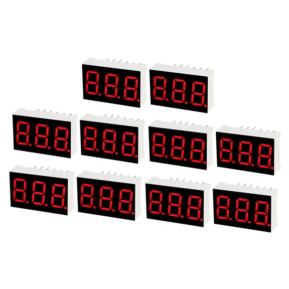 Common Anode 11 Pin 3 Bit 0.89 x 0.55 x 0.28 inch 0.35" Red Display 10Pcs