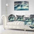 thumbnail image 3 of Designart Hot Spring thermopiles Greece - Seascape Throw Pillow - 12x20, 3 of 5