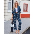 thumbnail image 5 of Ekouaer Silk Satin Pajamas Set Women Short Sleeve Pj Sets Button Down Sleepwear 2 Piece Soft Loungewear, 5 of 6