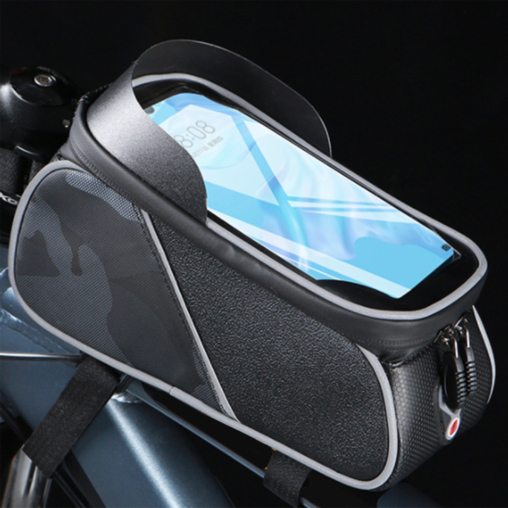 bike phone mount WaterResistant Touchscreen Cycling Bicycle Head Tube Handlebar 6.5 Inch Mobile