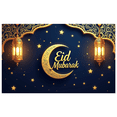 thumbnail image 4 of LUUFILx Eid Mubarak Backdrop Banner Crescent Lanterns Stars Night Decor Party Supplies Photography Props Indoor Outdoor Celebration Decorations, 4 of 9