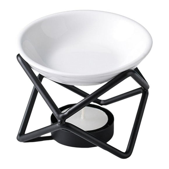 DOLITY Brûleur d'Huile Porte-Bougie Chauffe-Plat Bougie d'Aromathérapie Diffuseur d'Arômes Tarte Option Noire4 Noir