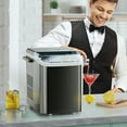 thumbnail image 6 of Portable Self Cleaning Countertop Ice Maker Machine, 6 Mins/9 Pcs, 26.5lbs/24Hrs, 2 Sizes of Bullet Ice, Ideal for Kitchen, Office, and Parties, Stainless Steel Black Ice Maker with Scoop and Basket, 6 of 11