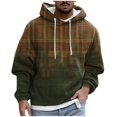 thumbnail image 1 of Men's Print Plush Warm Coat Fleece Sweater Casual Coat Pocket Sweater Autumn Winter Coat XL, 1 of 5