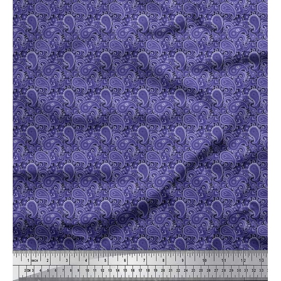 Soimoi Poly Georgette Fabric Floral & Paisley Shirting Print Fabric by The Yard 42 Inch Wide