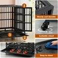 thumbnail image 3 of 38" Heavy Duty Stainless Steel Dog Cage with Double Doors Divider Panel & Removable Tray for Indoor Outdoor Black, 3 of 8