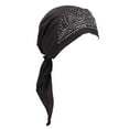 thumbnail image 6 of Scarf Pre Tied Chemo Hat Beanie Sleep Turban Headwear for Cancer/ Black, 6 of 8